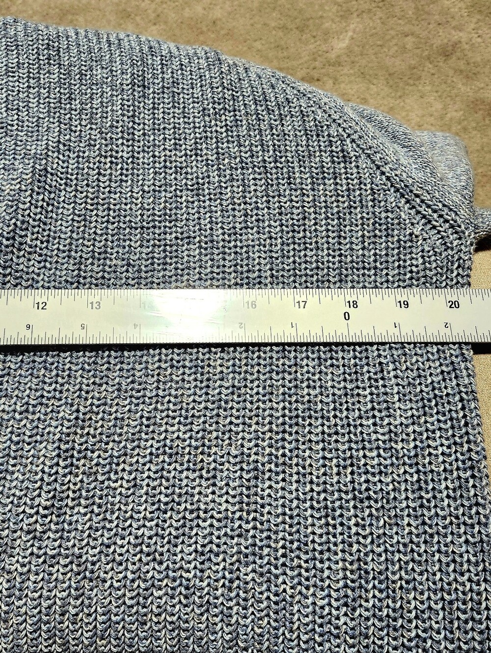 NWT  L.L.Bean Cardigan Sweater Womens L Heathered Blue 100%  Cotton Open Front - Picture 6 of 8